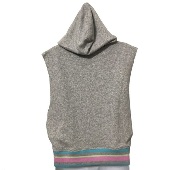 Champion Campus Grey French Terry Lined Sleeveless Hooded Cropped Vest Sz L NEW - Picture 6 of 15